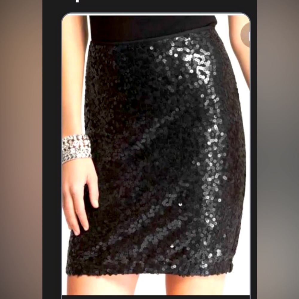 Ann Taylor black sequin skirt